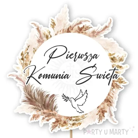 topper papierowy komunia boho 21 cm