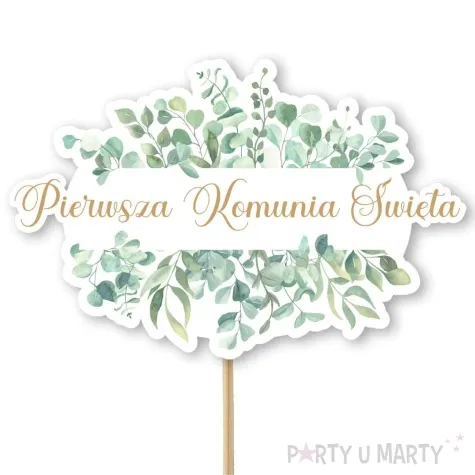 topper papierowy komunia eukaliptus beauty 20 cm