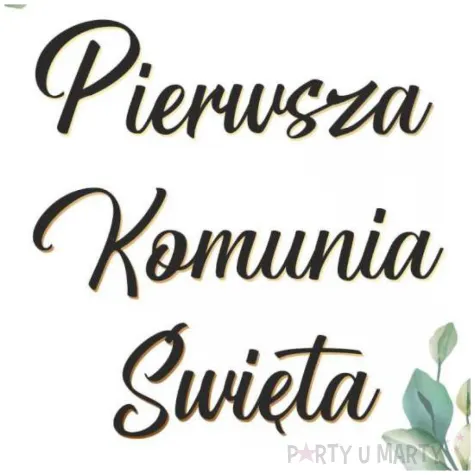 topper papierowy komunia eukaliptus mietowa geometria 20 cm