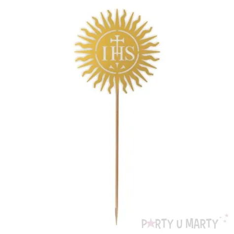 topper papierowy komunia sw ihs hostia zloty 24 cm