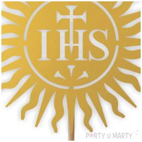 topper papierowy komunia sw ihs hostia zloty 24 cm