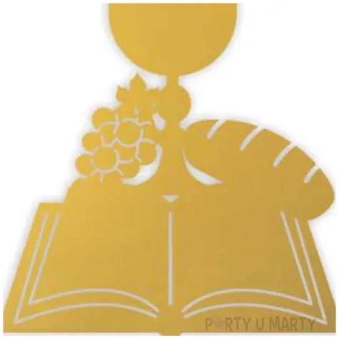 topper papierowy komunia sw kielich zloty 24 cm
