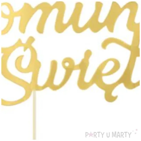 topper papierowy komunia swieta zloty partypal 22 5 cm