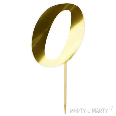 topper papierowy liczba 0 zloty metalic 18 cm