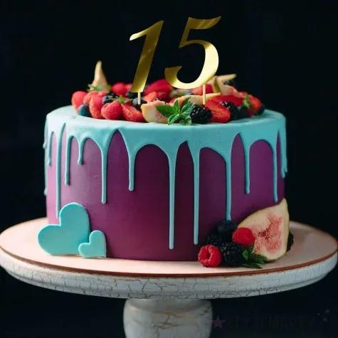 topper papierowy liczba 0 zloty metalic 18 cm