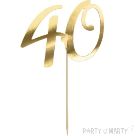 topper papierowy liczba 40 zloty partydeco 20 5 cm