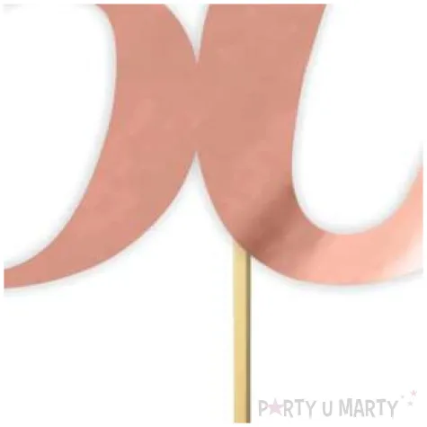 topper papierowy liczba 50 rose gold metalic 18 cm