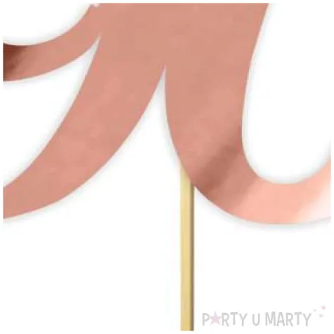 topper papierowy liczba 90 rose gold metalic 18 cm