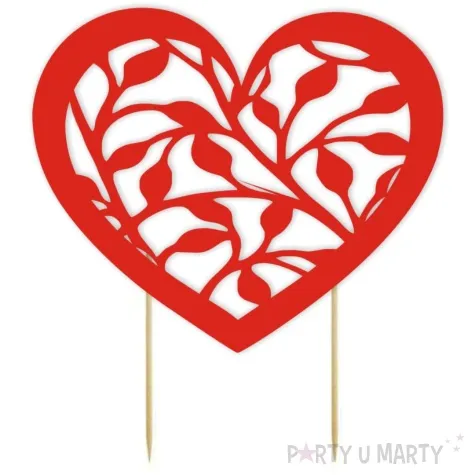 topper papierowy listki w sercu 19 cm