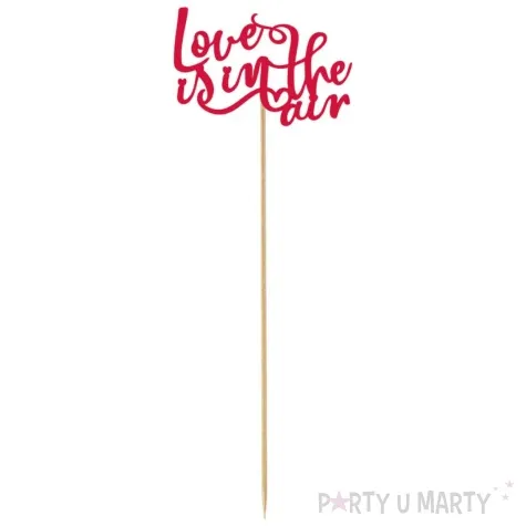 topper papierowy love is in the air czerwony godan 10x30 cm