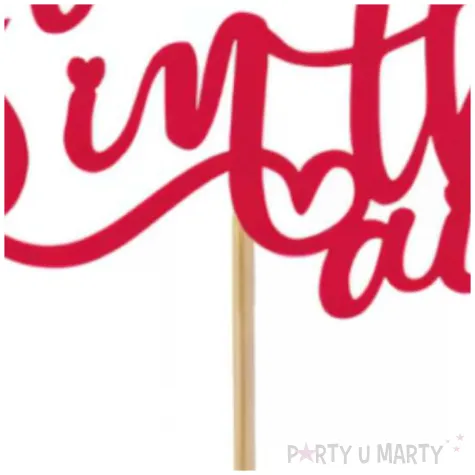 topper papierowy love is in the air czerwony godan 10x30 cm