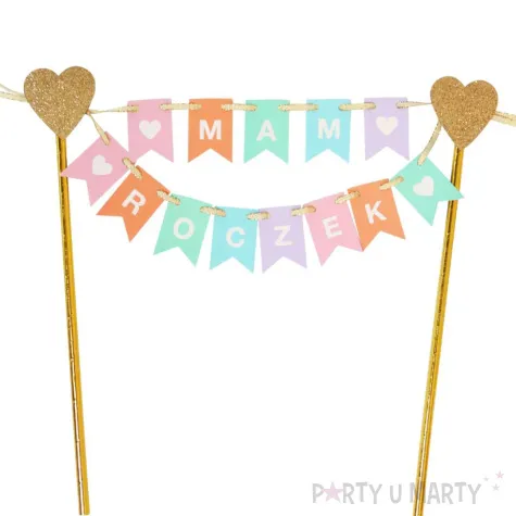 topper papierowy mam roczek dziewczynka godan 19 5 cm