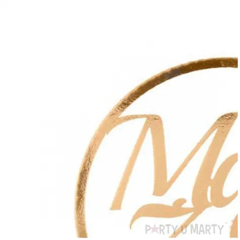 topper papierowy maz zona listki zloty partycollection 29 x 10 cm