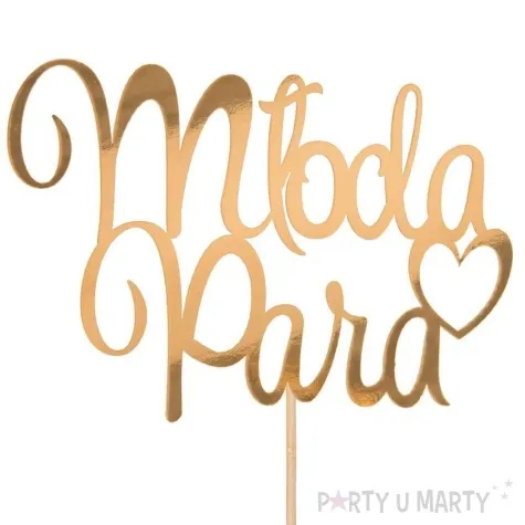 topper papierowy mloda para zloty partycollection 28 x 14 cm