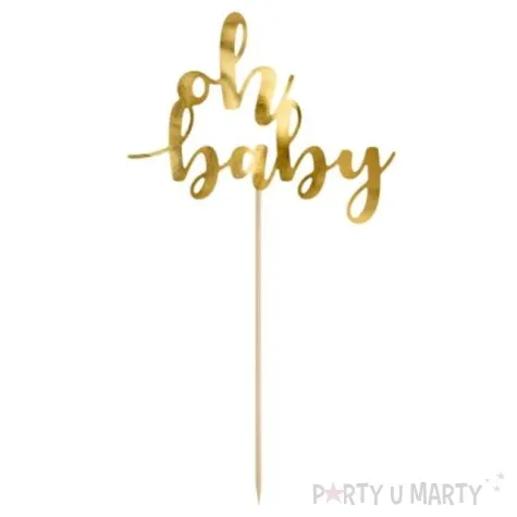 topper papierowy oh baby zloty partydeco 25 cm