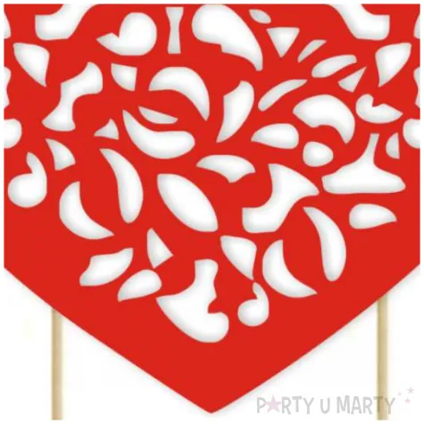 topper papierowy ornamenty w sercu 19 cm