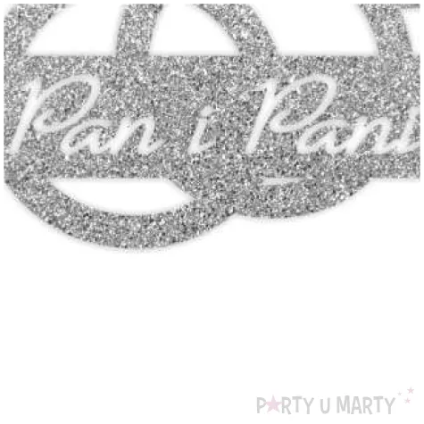 topper papierowy pani i pani diament srebrny brokat 13 x 16 cm