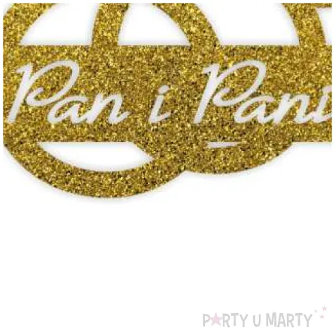 topper papierowy pani i pani diament zloty brokat 13 x 16 cm