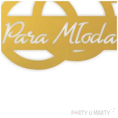 topper papierowy para mloda diament zloty 13 x 16 cm