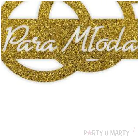 topper papierowy para mloda diament zloty brokat 13 x 16 cm