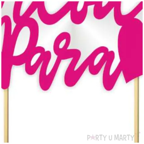 topper papierowy para mloda serce fuksja 14 x 16 cm