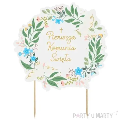 topper papierowy pierwsza komunia swieta partydeco 20 cm