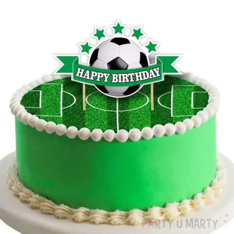 topper papierowy pilka nozna happy birthday 16 cm