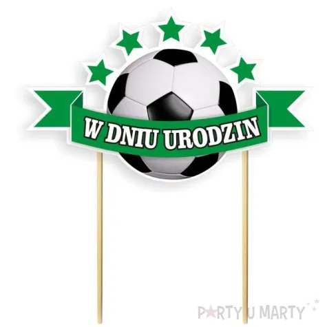 topper papierowy pilka nozna w dniu urodzin 16 cm