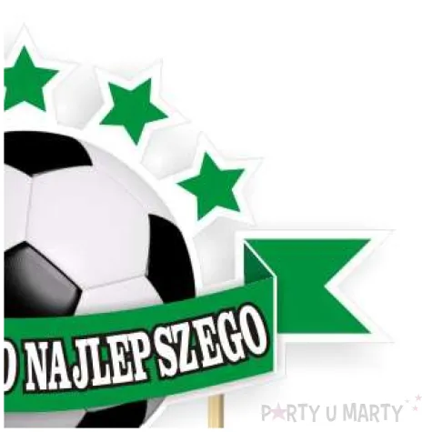 topper papierowy pilka nozna wszystkiego najlepszego 16 cm