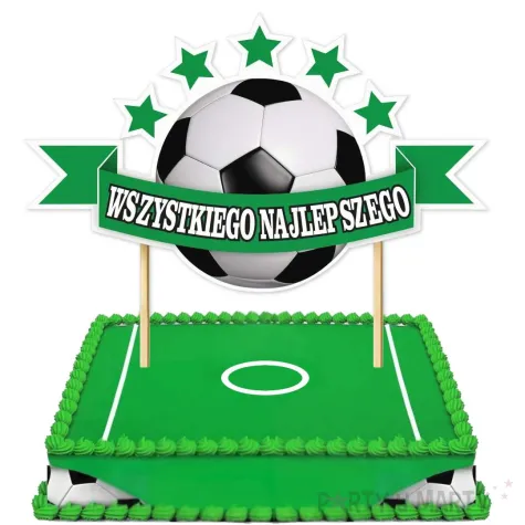 topper papierowy pilka nozna wszystkiego najlepszego 16 cm