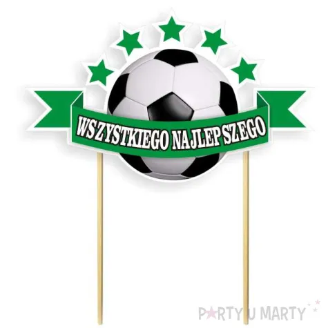 topper papierowy pilka nozna wszystkiego najlepszego 16 cm