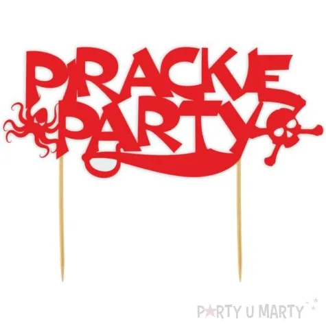 topper papierowy pirackie party czerwony 17 x 15 cm