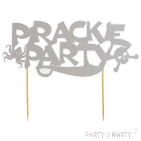 topper papierowy pirackie party srebrny 17 x 15 cm