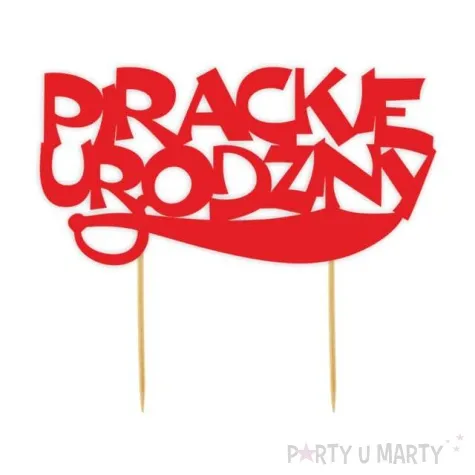 topper papierowy pirackie urodziny czerwony 15 5 x 15 5 cm