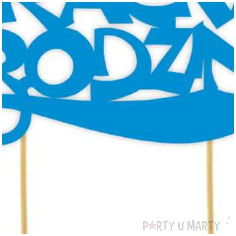 topper papierowy pirackie urodziny niebieski 15 5 x 15 5 cm