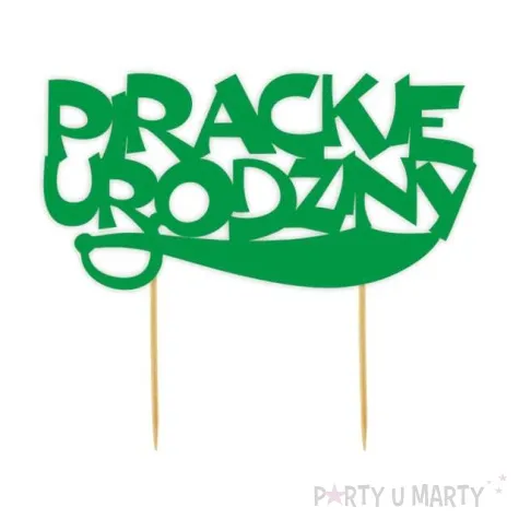 topper papierowy pirackie urodziny zielony 15 5 x 15 5 cm