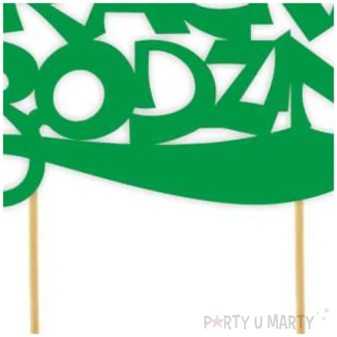 topper papierowy pirackie urodziny zielony 15 5 x 15 5 cm