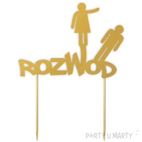 topper papierowy rozwod zloty 14 5 x 19 5 cm