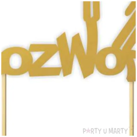 topper papierowy rozwod zloty 14 5 x 19 5 cm