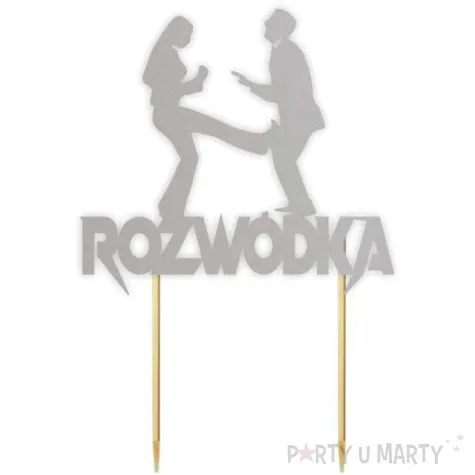 topper papierowy rozwodka daje kopa srebrny 13 x 19 5 cm