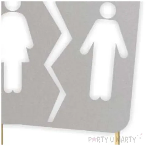 topper papierowy rozwodka znak srebrny 14 5 x 19 5 cm