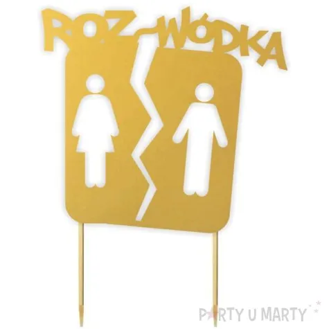topper papierowy rozwodka znak zloty 14 5 x 19 5 cm