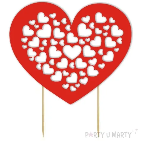 topper papierowy serduszka w sercu 19 cm