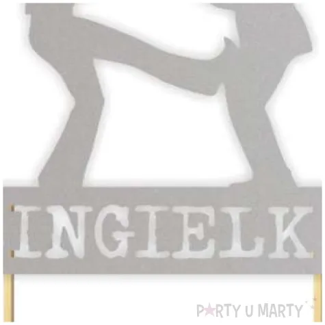 topper papierowy singielka srebrny 13 x 19 5 cm