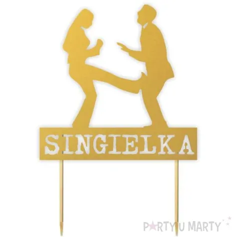 topper papierowy singielka zloty 13 x 19 5 cm