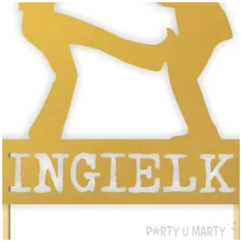 topper papierowy singielka zloty 13 x 19 5 cm