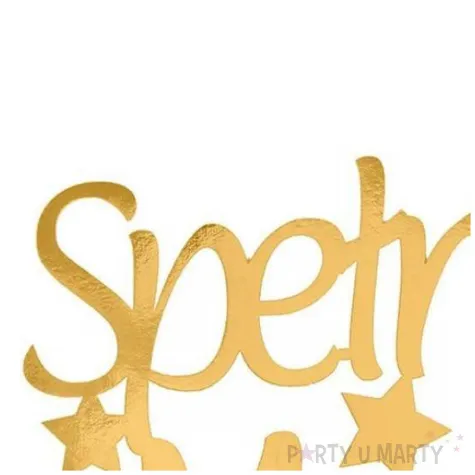 topper papierowy spelnienia marzen gwiazdki zloty partycollection 20 x 14 c