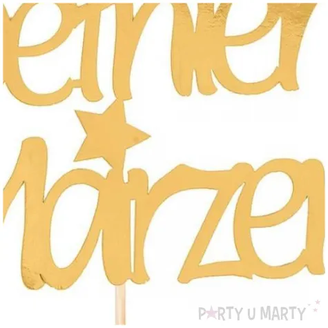 topper papierowy spelnienia marzen gwiazdki zloty partycollection 20 x 14 c