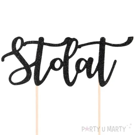 topper papierowy sto lat czarny brokat partypal 13 5 cm