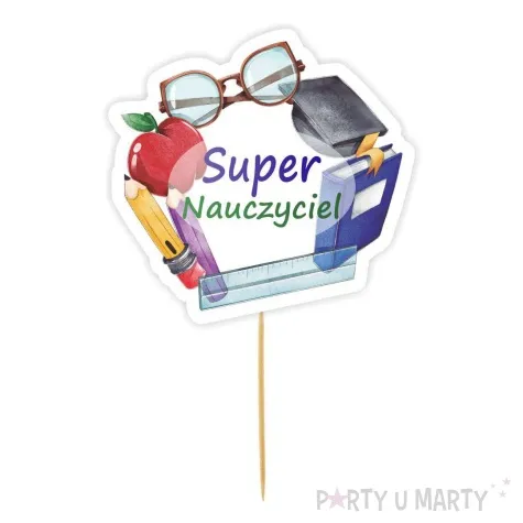 topper papierowy super nauczyciel 16 cm